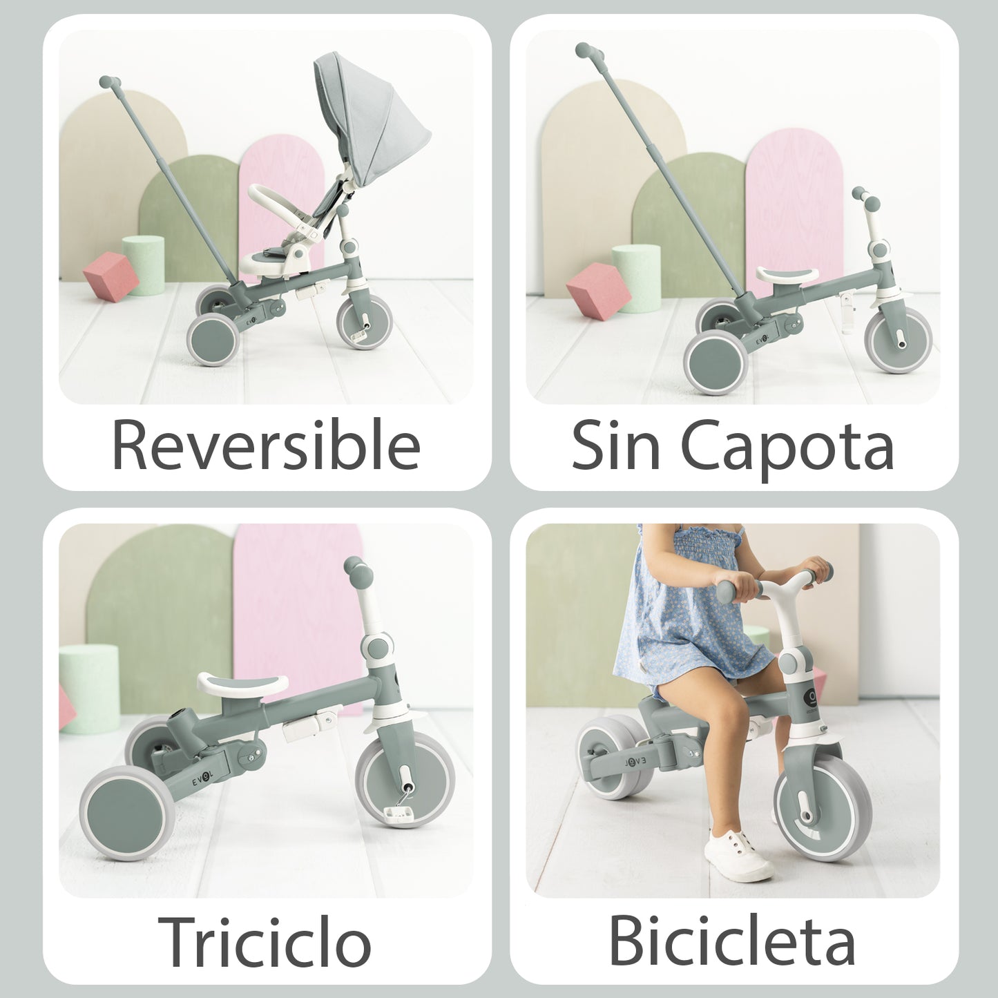 Olmitos - Triciclo Evolutivo de Bebé 5 en 1 EVOL - Bicicleta 1 hasta 5 años