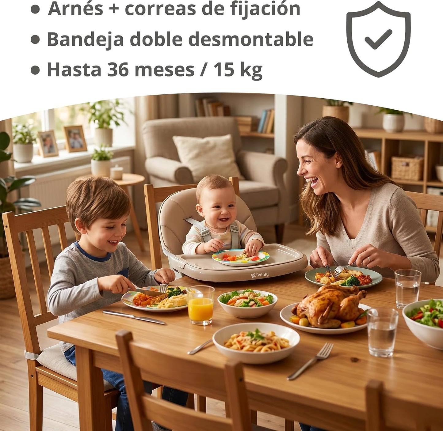 Trona Evolutiva Bebé 4 en 1 Ani - Convertible en silla y mesa infantil de Twinly