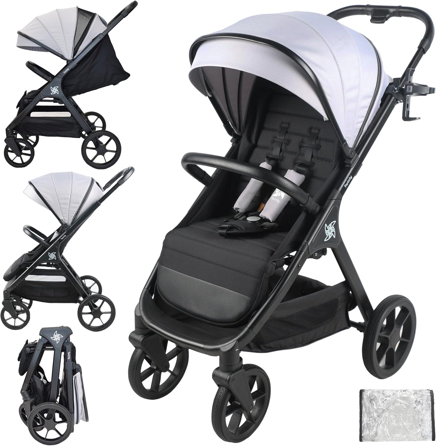 Silla de paseo Bebé Capota XXL Plegable 22Kg Spacely de Twinly