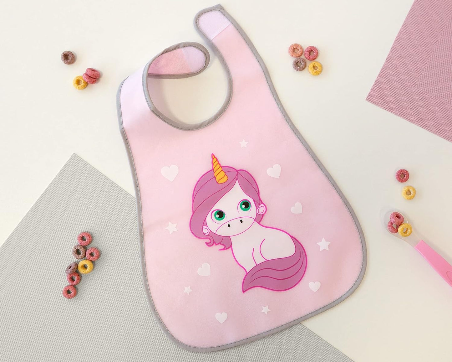 Babero impermeable Rizo Unicornio de Kiokids
