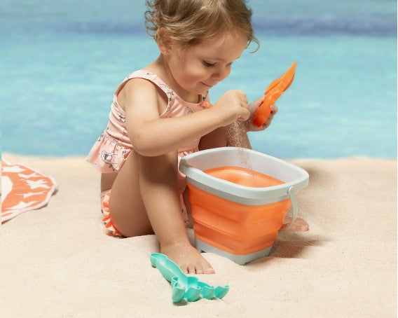 Balde de praia dobrável com acessórios Kiokids