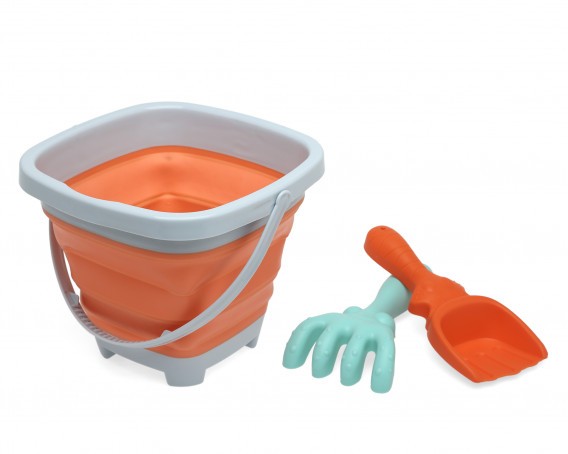 Balde de praia dobrável com acessórios Kiokids