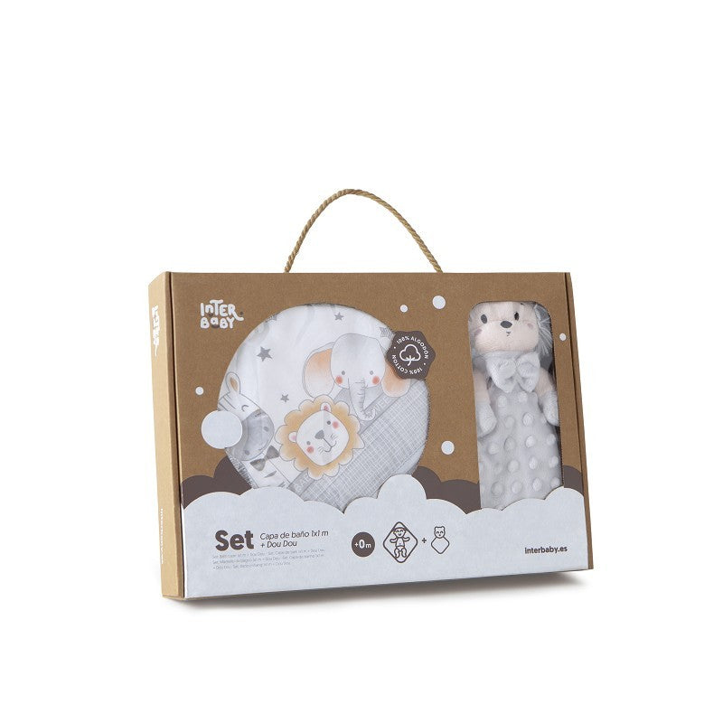Capa de Banho Interbaby Hedgehog + Conjunto Doudou