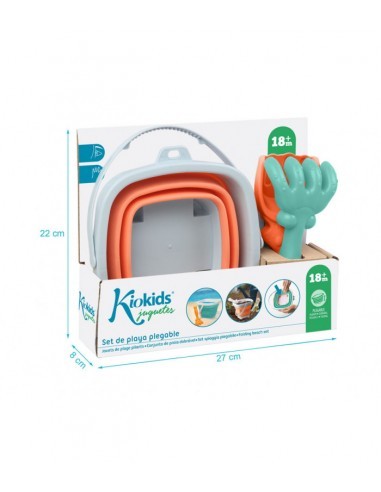 Balde de praia dobrável com acessórios Kiokids