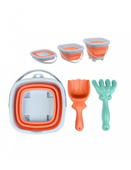 Cubo de playa plegable con accesorios de Kiokids