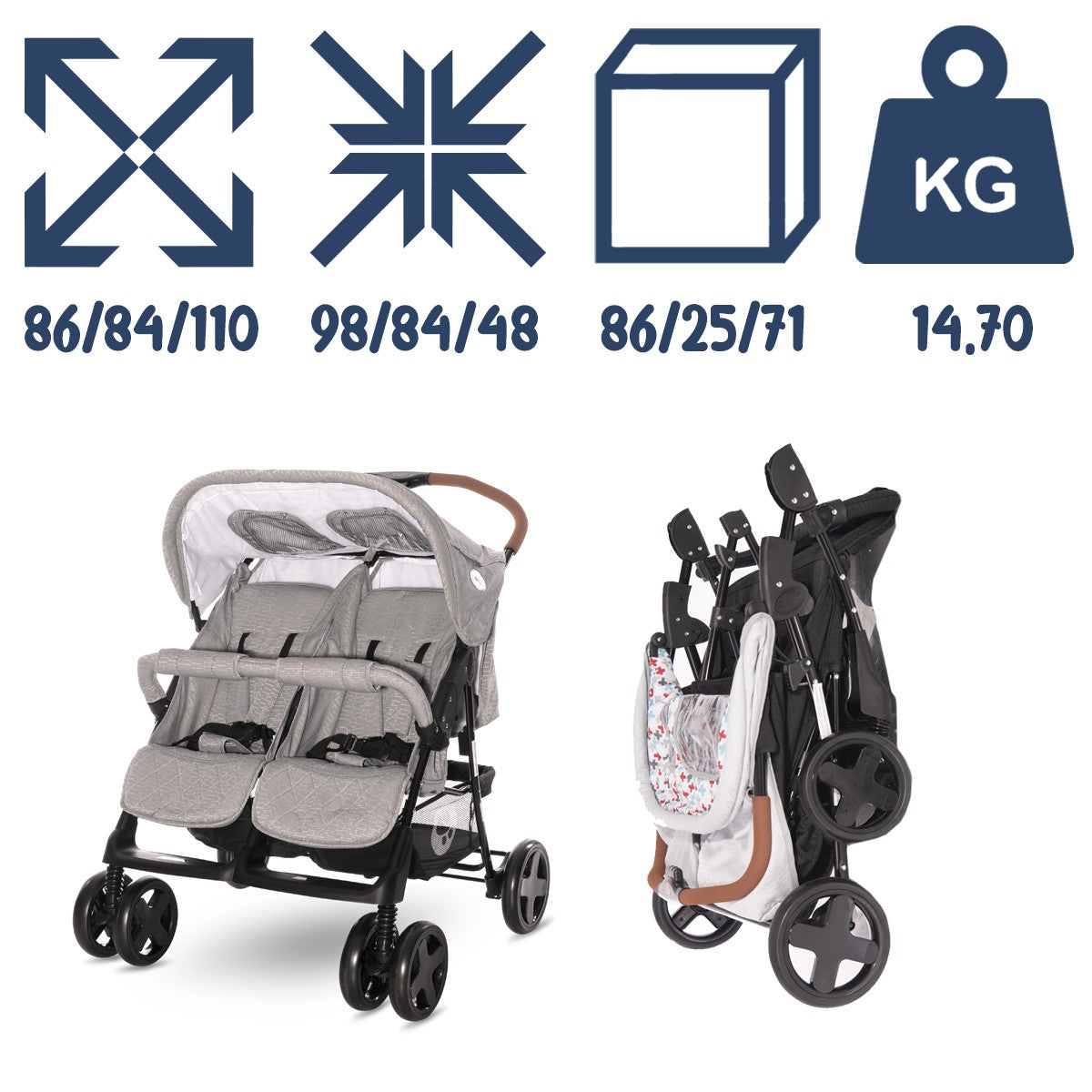 Silla de paseo gemelar Twin de Lorelli