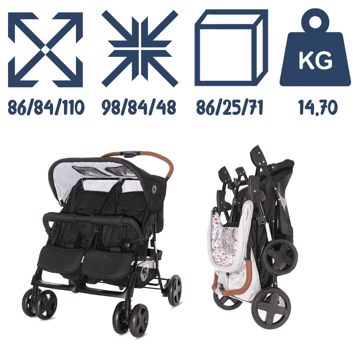 Silla de paseo gemelar Twin de Lorelli