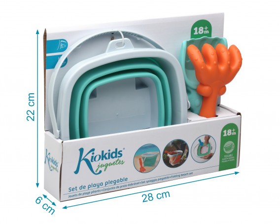 Balde de praia dobrável com acessórios Kiokids