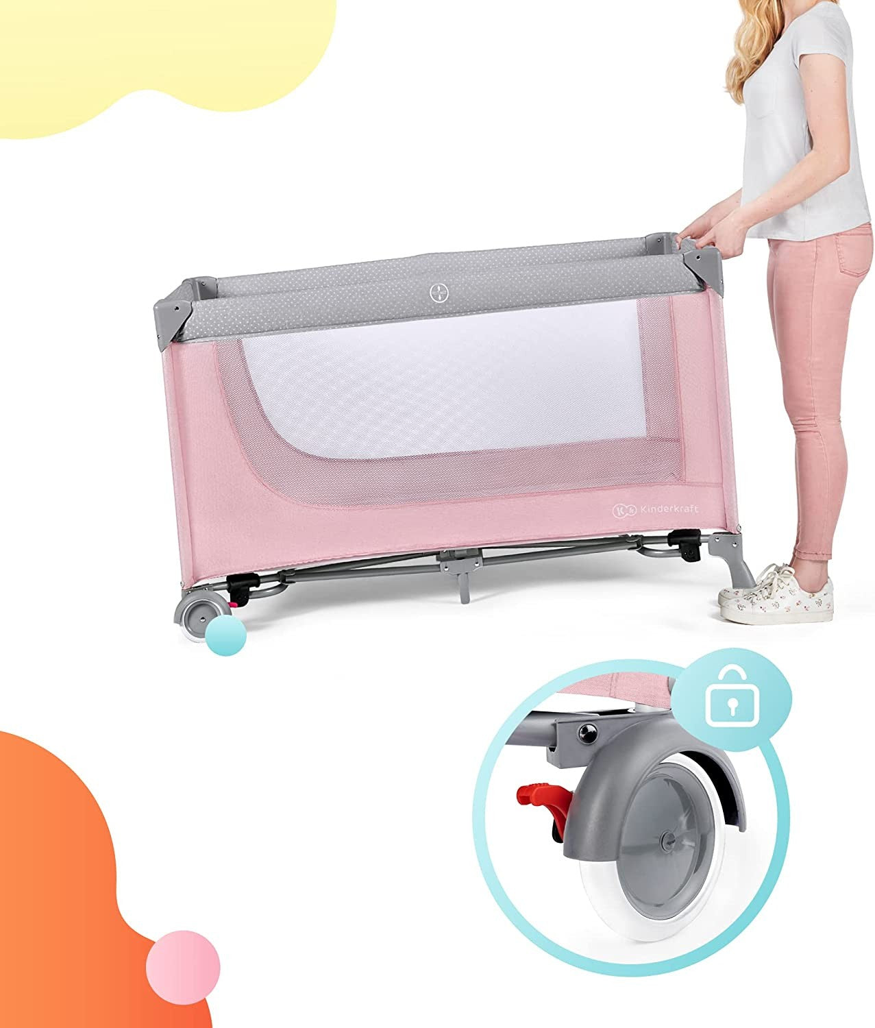 Berço de viagem Leody com acessórios Kinderkaft
