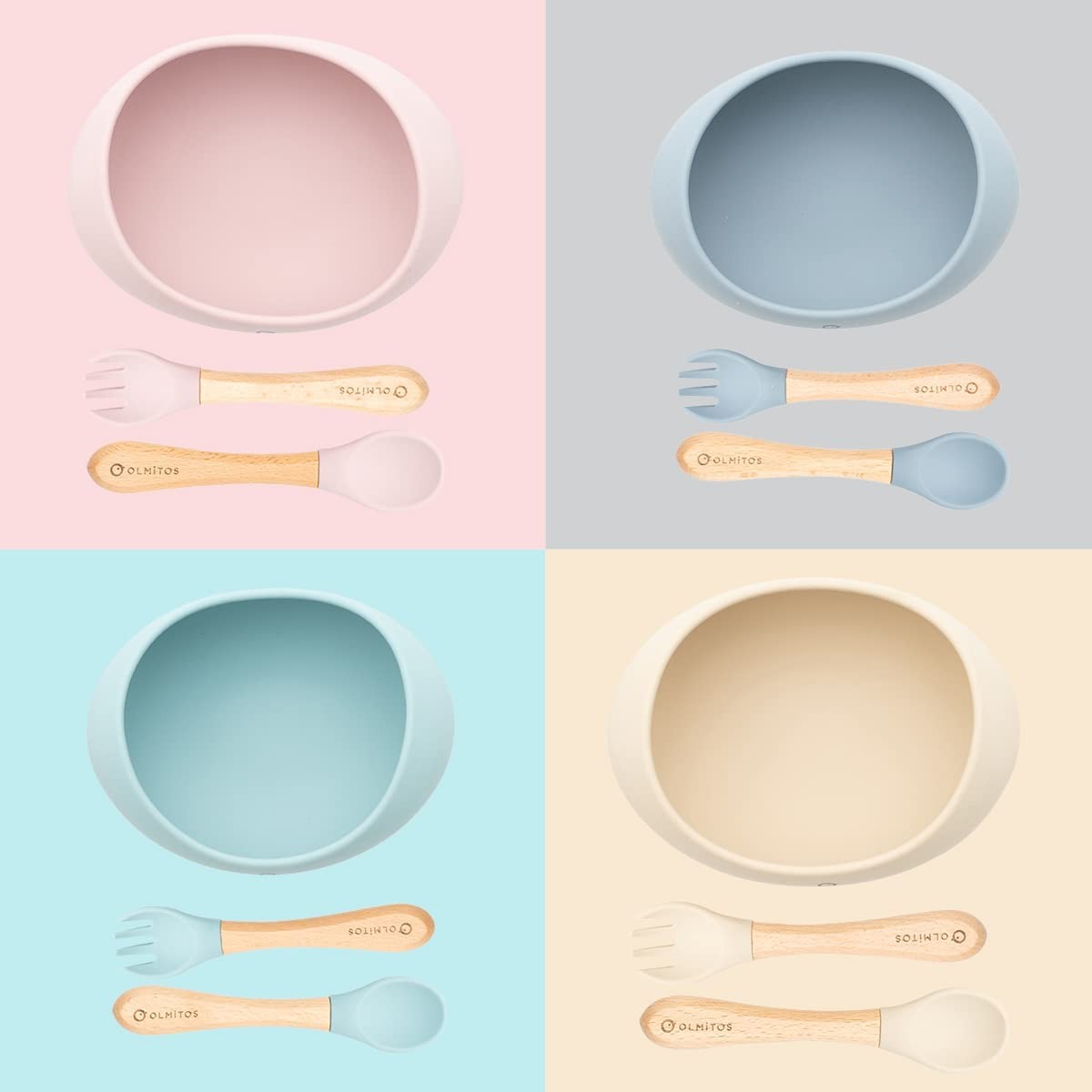 Vajilla de silicona 3 piezas con ventosas DE OLMITOS