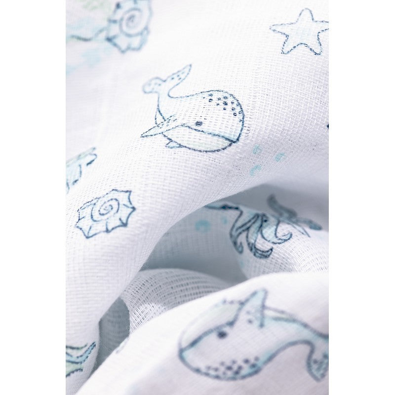 Pack 3 und Gasas Algodón Fondo Marino de Interbaby