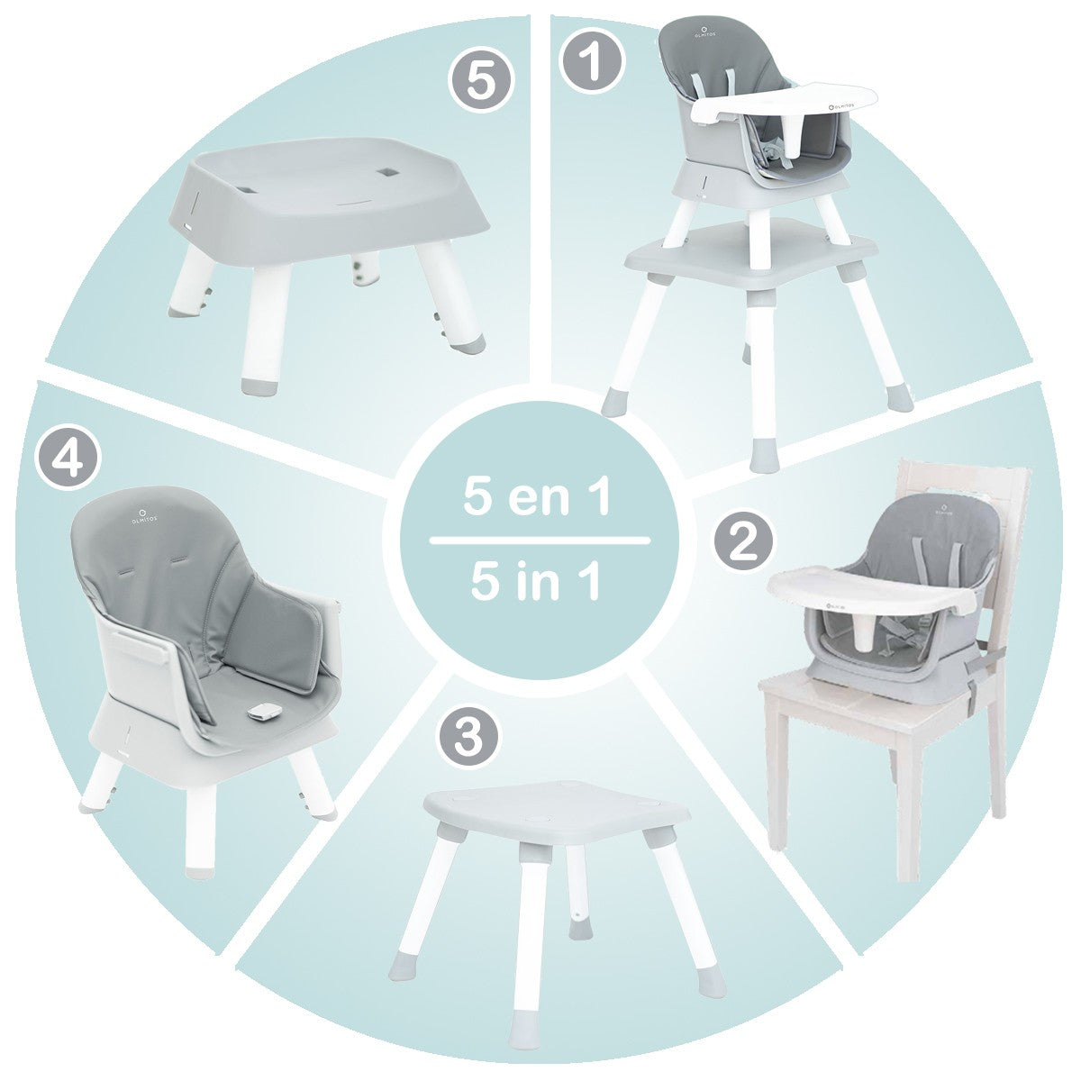 Cadeira alta multifuncional Olmitos 5 em 1