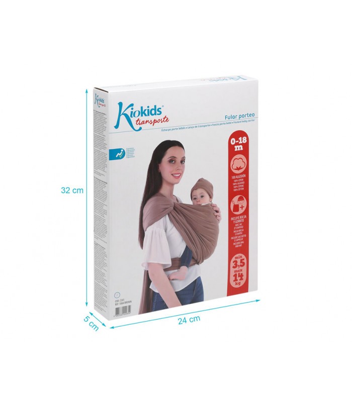 Fular semielástico para porteo de Kiokids