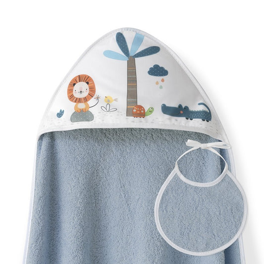 Capa de baño + babero León Palmera de Interbaby