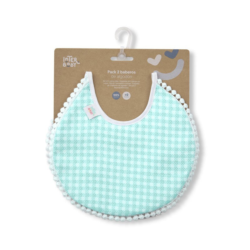 Pack 2 baberos vichy/lunares de Interbaby