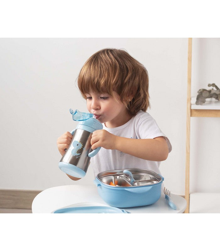 Botella entrenamiento Dino/Conejito 280 ml acero inoxidable Kiokids