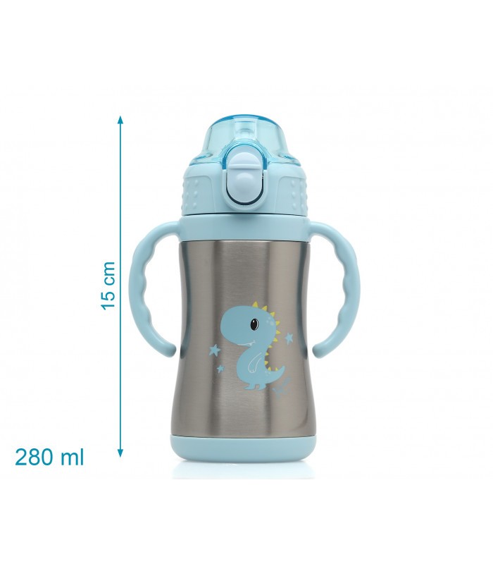 Botella entrenamiento Dino/Conejito 280 ml acero inoxidable Kiokids
