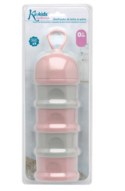 Dosificador de leche en polvo azul/rosa Kiokids
