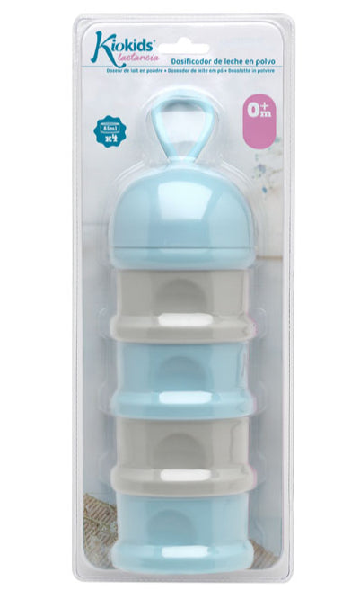 Dosificador de leche en polvo azul/rosa Kiokids
