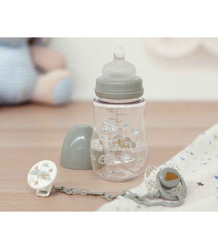 Conjunto de mamadeira + chupeta + prendedor de chupeta Kiokids