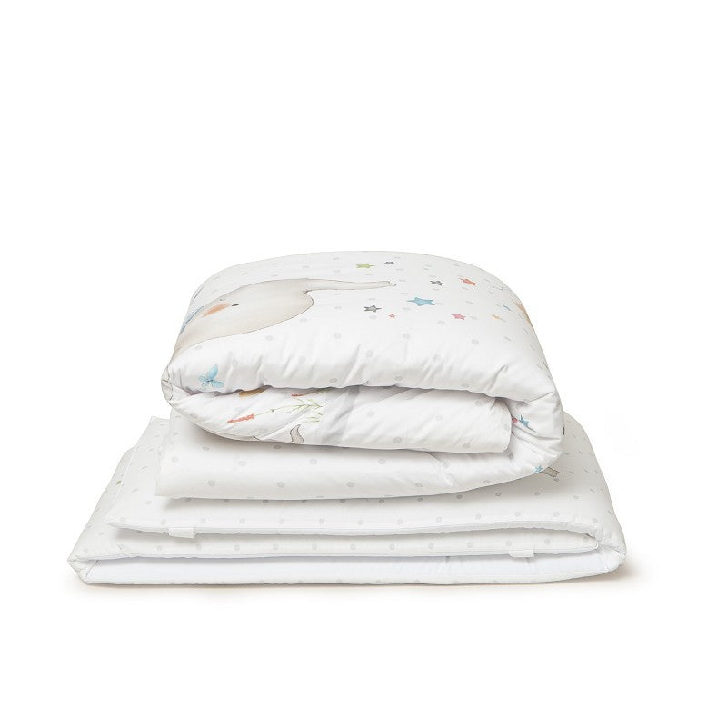 Funda nórdica desenfundable + chichonera Elefante de Interbaby