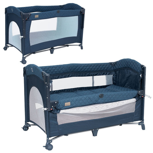 Olmitos - Berço de viagem co-sleeping 3 em 1, cercadinho e berço clássico - Dobrável em 2 alturas, entrada lateral e rodas com freio da Olmitos
