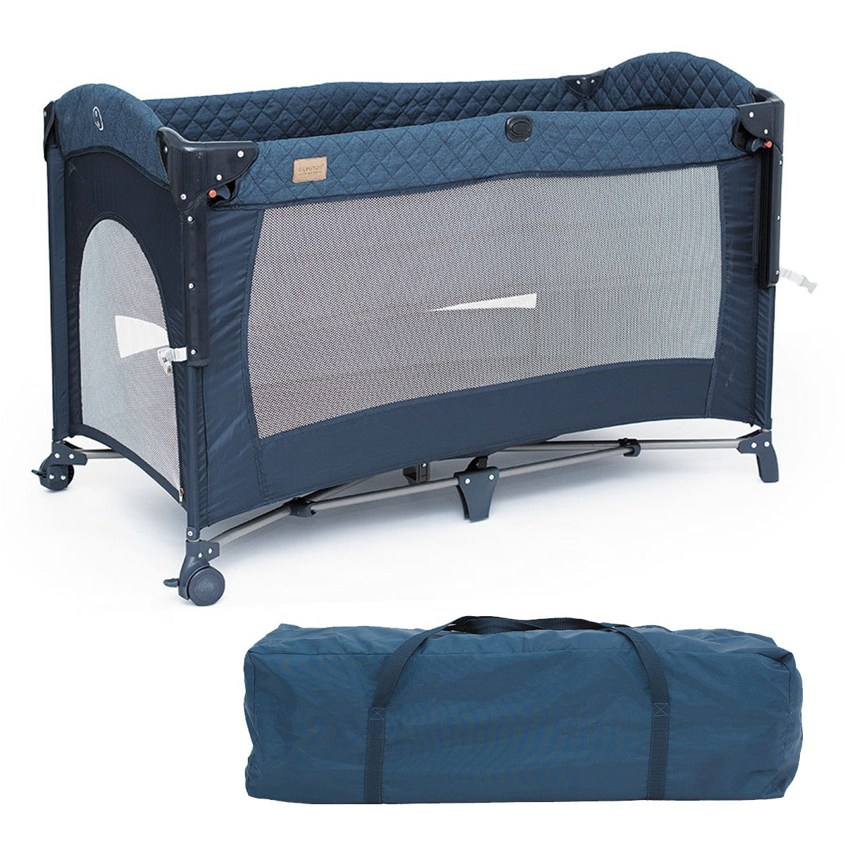 Olmitos - Berço de viagem co-sleeping 3 em 1, cercadinho e berço clássico - Dobrável em 2 alturas, entrada lateral e rodas com freio da Olmitos