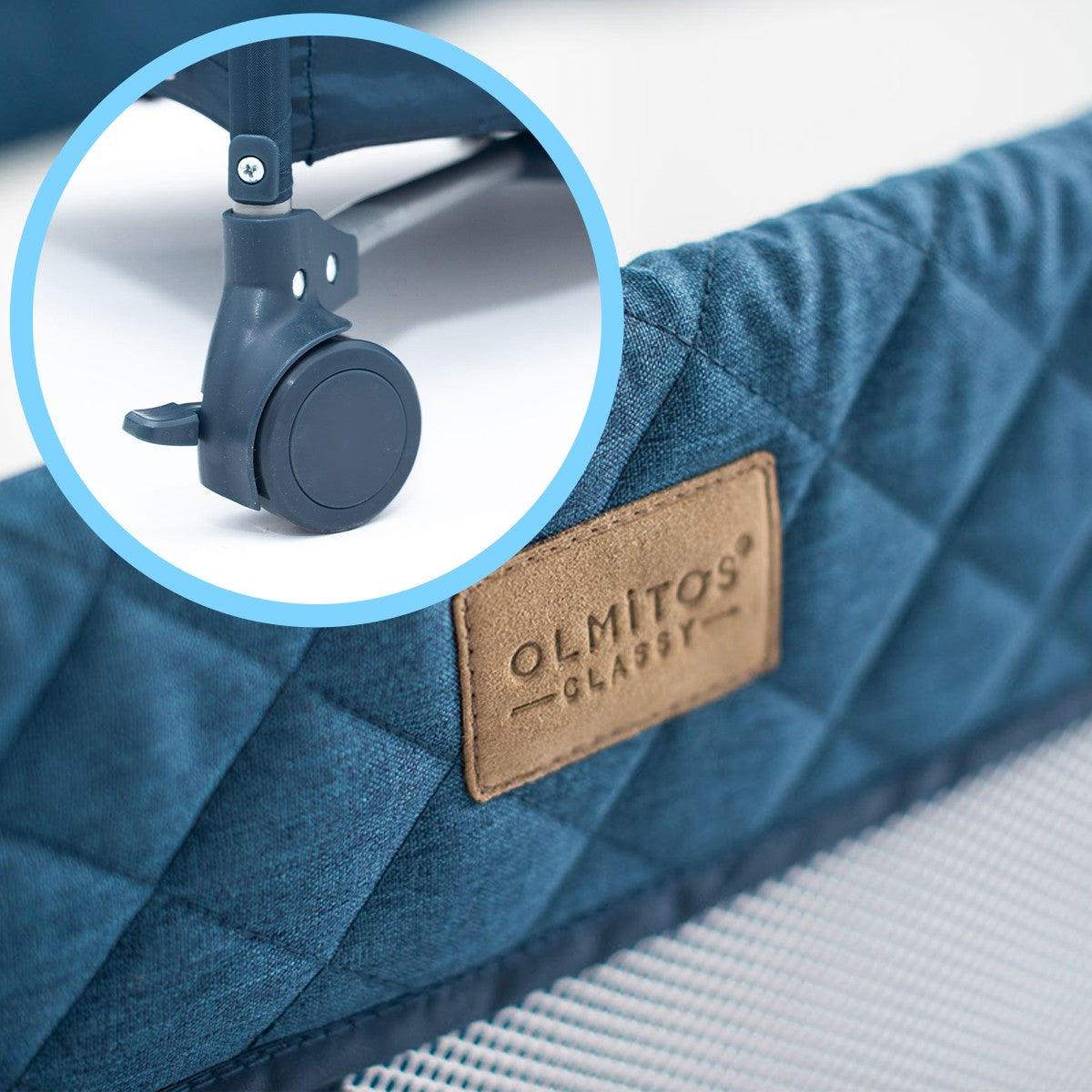 Olmitos - Berço de viagem co-sleeping 3 em 1, cercadinho e berço clássico - Dobrável em 2 alturas, entrada lateral e rodas com freio da Olmitos