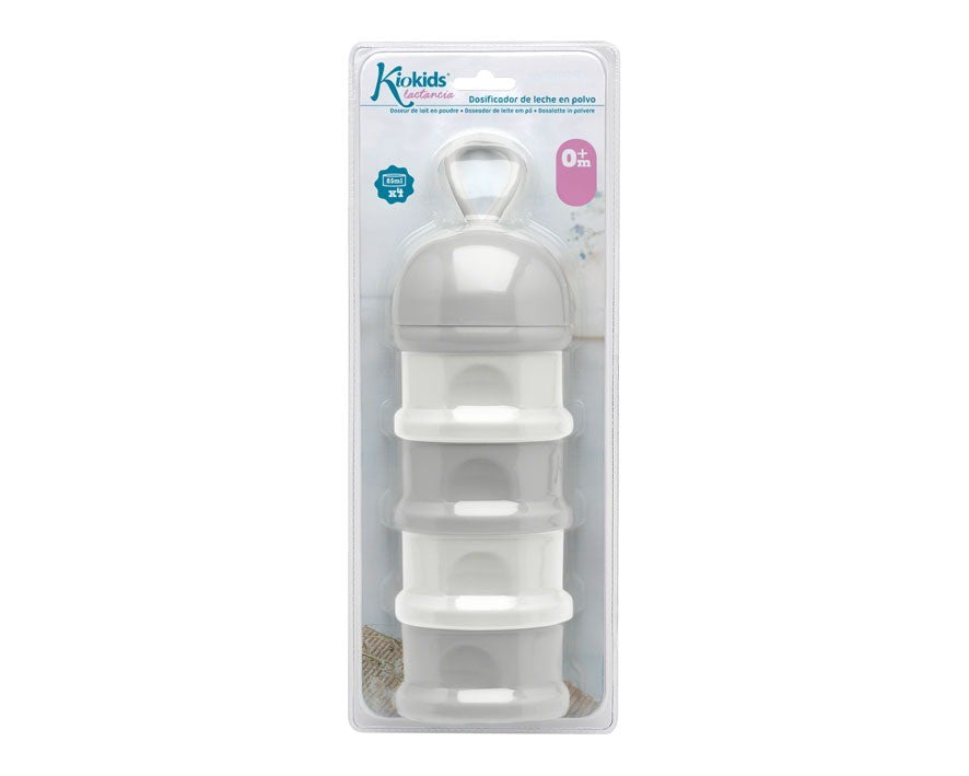Dosificador de leche en polvo azul/rosa Kiokids