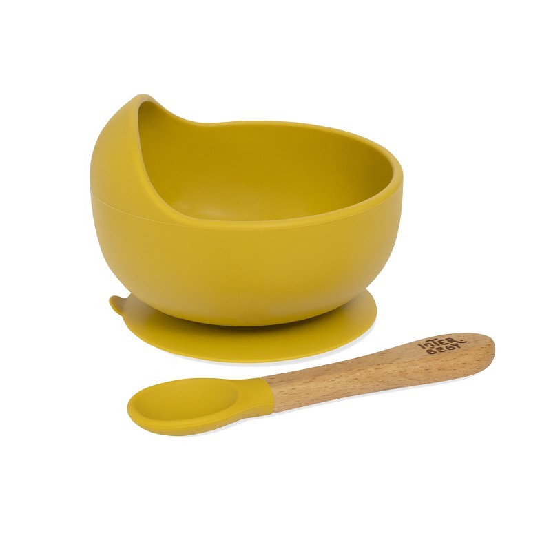 Cuenco con Ventosa + Cuchara de Silicona de Interbaby