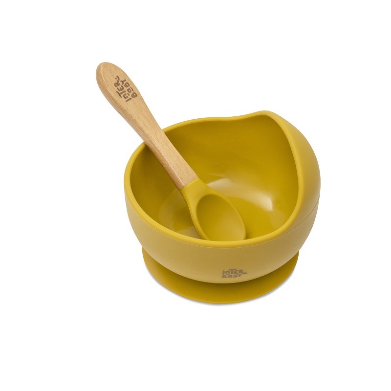 Cuenco con Ventosa + Cuchara de Silicona de Interbaby