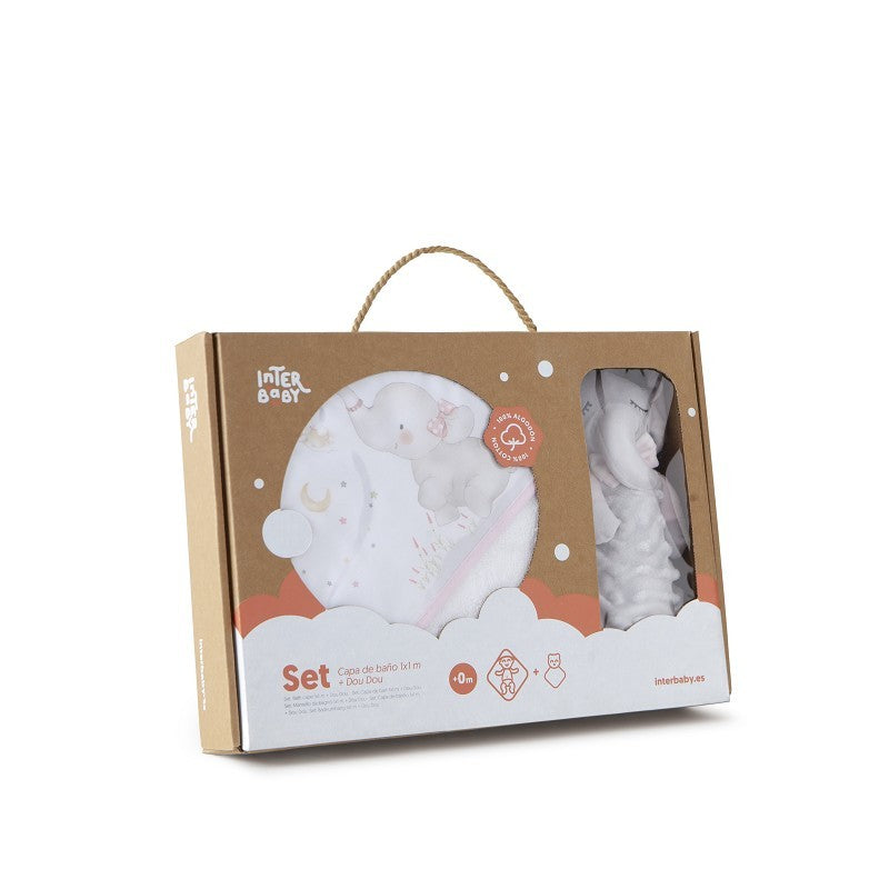 Set Capa de Baño Elefante + Doudou de Interbaby