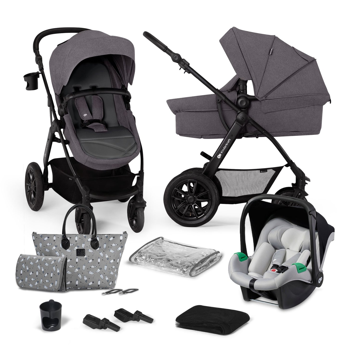 Carrinho de bebê conversível Kinderkraft Xmoov 3 em 1 com MINK PRO 2023