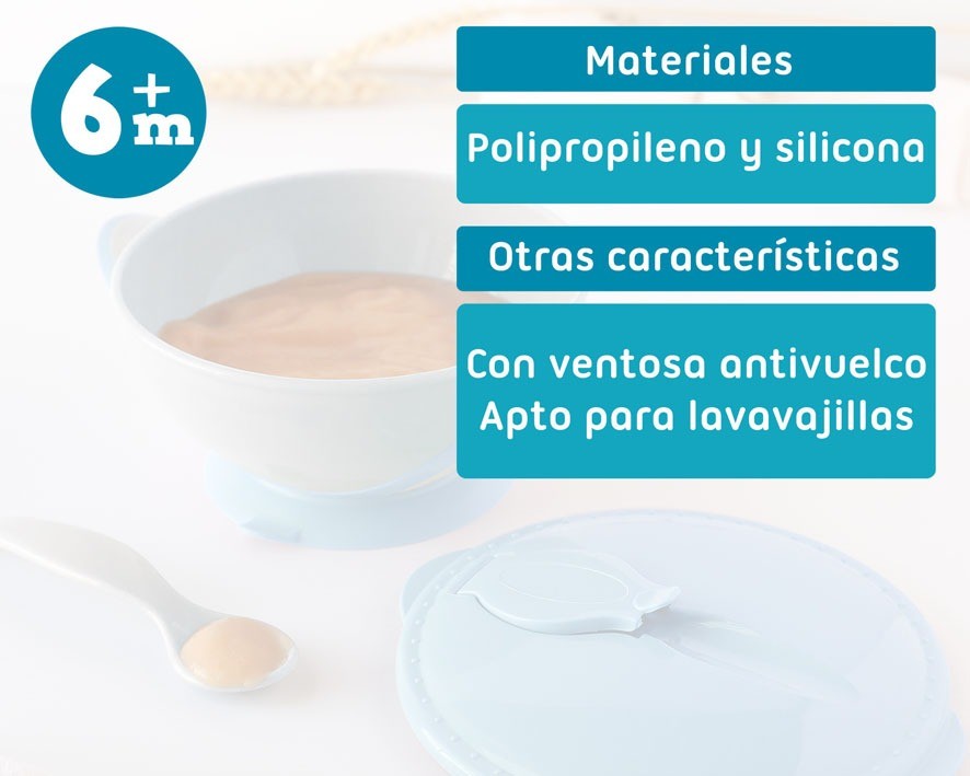 Bol Antivuelco y Cuchara de Kiokids
