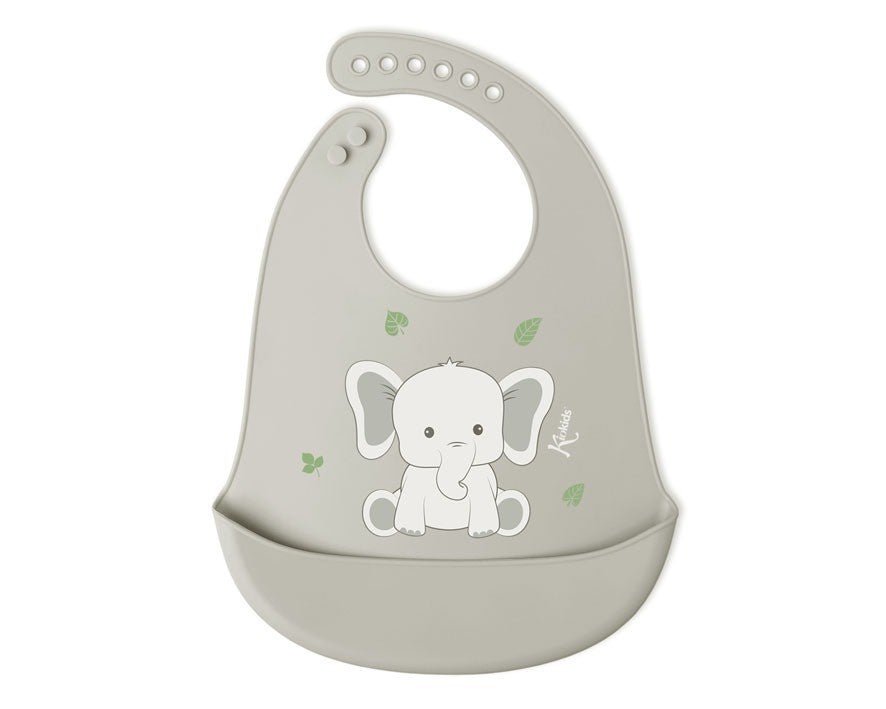 Babador de silicone macio Kiokids para elefante