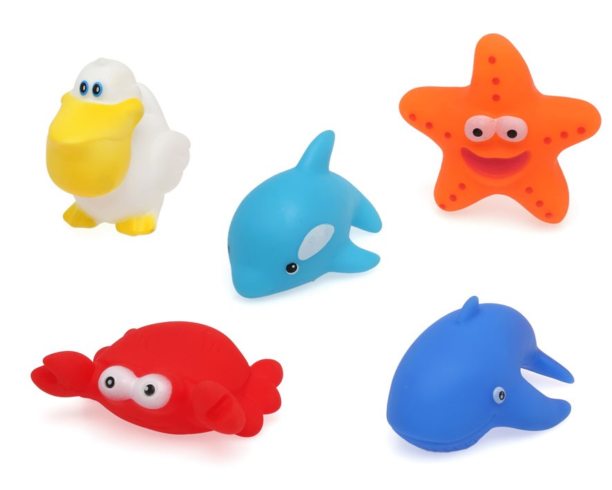 Conjunto de 5 animais de vinil antimofo da Kiokids