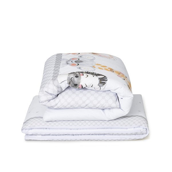Funda Nórdica Cuna Desenfundable + Chichonera Acuarela de Interbaby