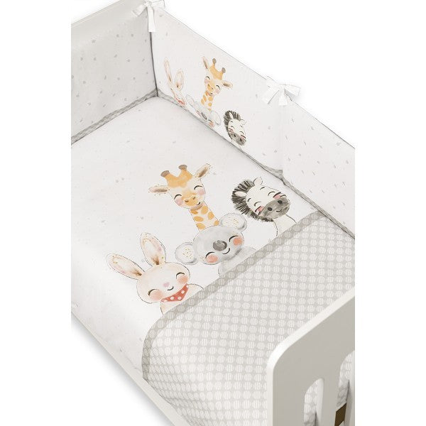 Funda Nórdica Cuna Desenfundable + Chichonera Acuarela de Interbaby