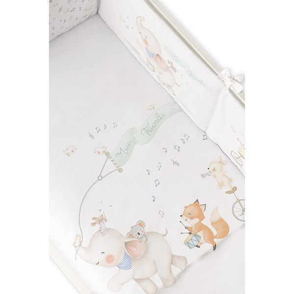 Funda Nórdica Cuna + Almohada + Chichonera + Relleno Modelo Music And Friends de Don Algodón