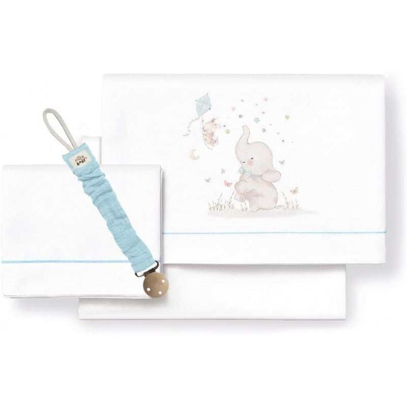 Sábanas Cuna + Chupetero Elefante de Interbaby