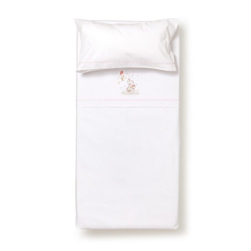 Sábanas Cuna 100% Algodón Elefante + Chupetero de Interbaby