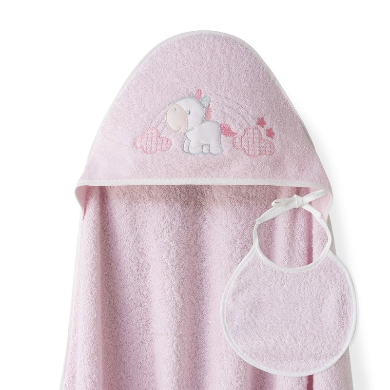 Capa de Baño Nubes Unicornio + Babero de Interbaby