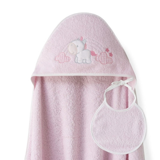 Capa de Baño Nubes Unicornio + Babero de Interbaby