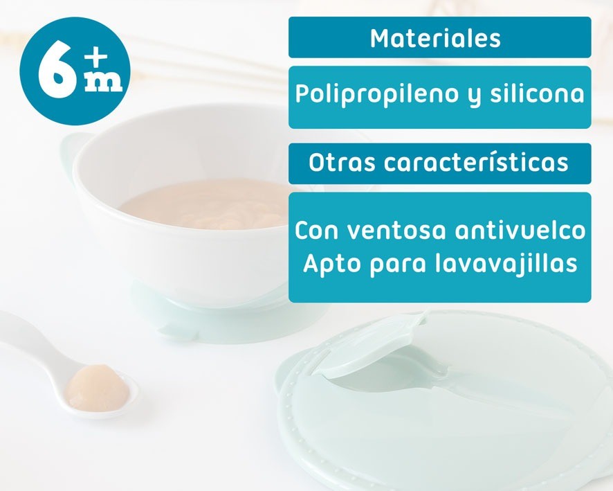Bol Antivuelco y Cuchara de Kiokids