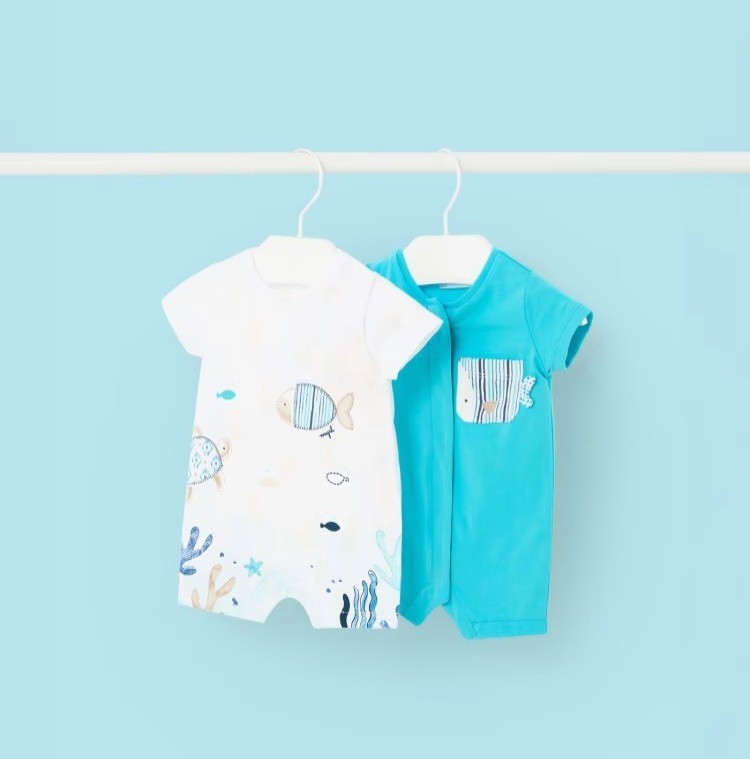 Pijama Manga Corta Peces Blanco 1728 de Mayoral