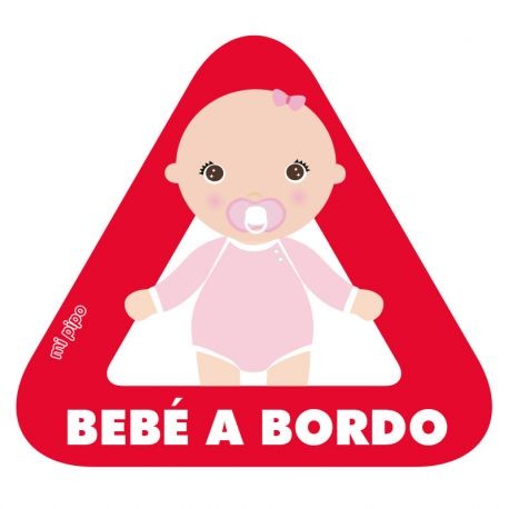 Adesivo de bebê a bordo para carro, menina do My Pipo