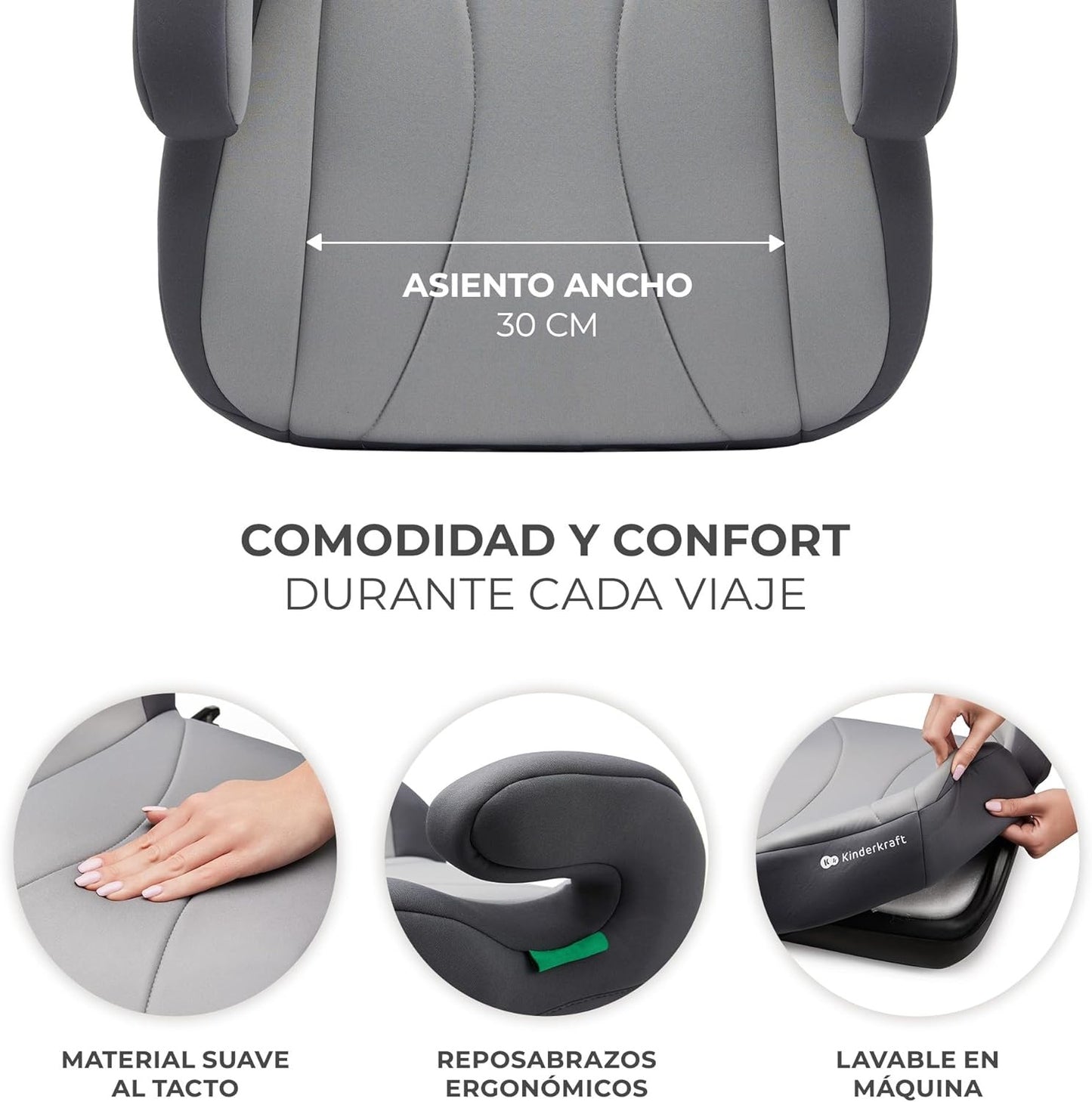 Asiento elevador I-BOOST I-Size (135-150cm) de Kinderkraft