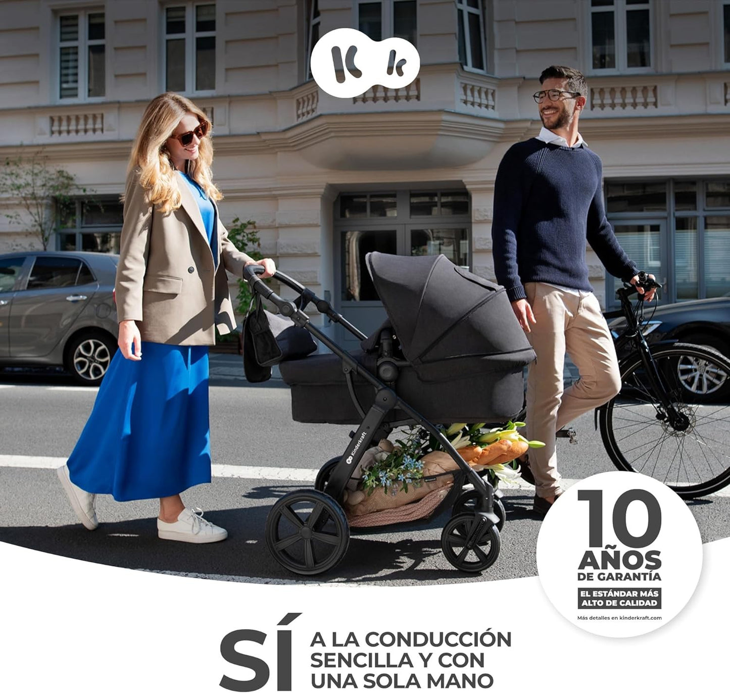 Carrinho de bebê conversível Kinderkraft Moov CT I-Size Mink Pro 3 em 1