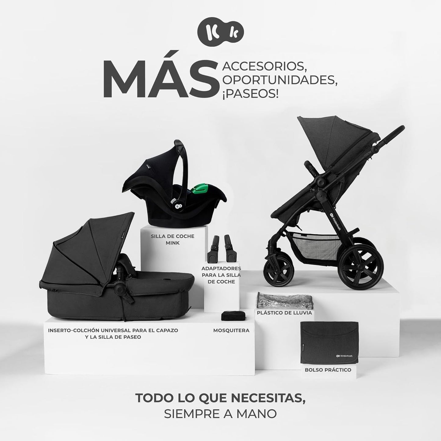 Carrinho de bebê conversível Kinderkraft Moov CT I-Size Mink Pro 3 em 1