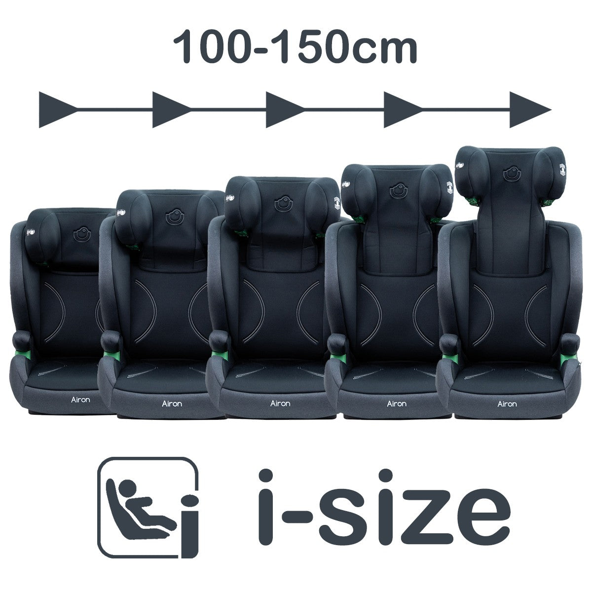 Niu – Silla de auto i-size bebé AIRON - Asiento Infantil con Base ISOFIX Integrada – Silla Universal ajustable y reclinable